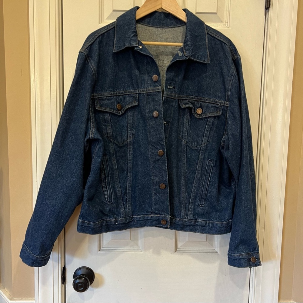 Vintage 80s 90s Denim Jacket Floral Tapestry Patch Back Western Jean Women’s M - Picture 4 of 13